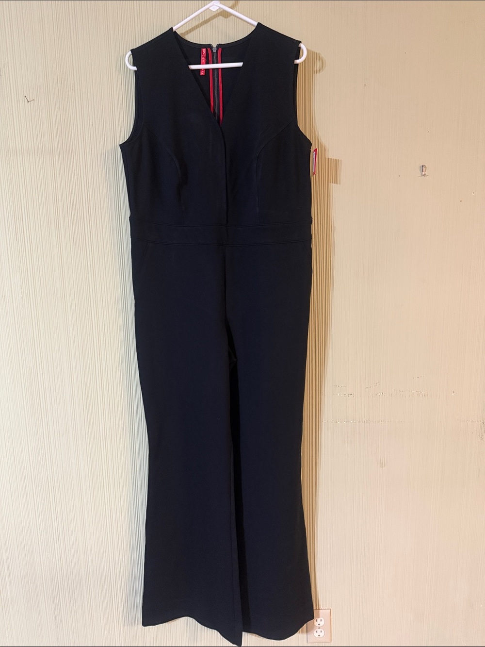 SPANX Black Sleeveless Boot-Cut Jumpsuit